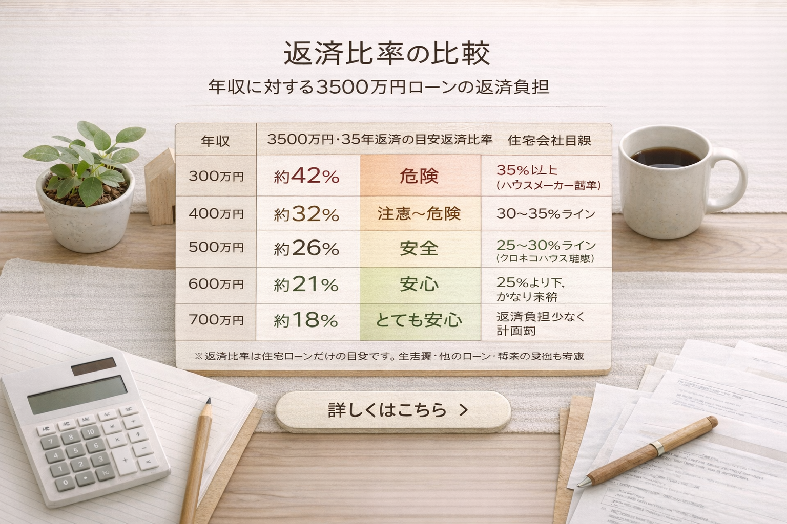 返済比率の比較クロネコハウス